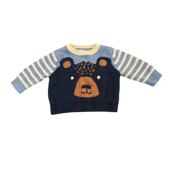 Hatley Cheerful Bear Baby Sweater - Size 3-6 M - Picture 2 of 5
